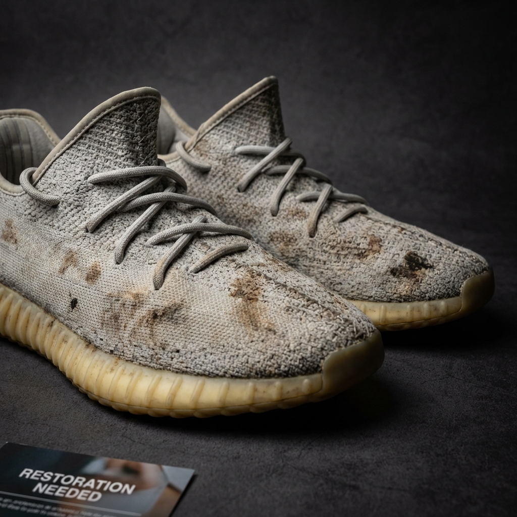 Yeezy 350 antes de limpieza