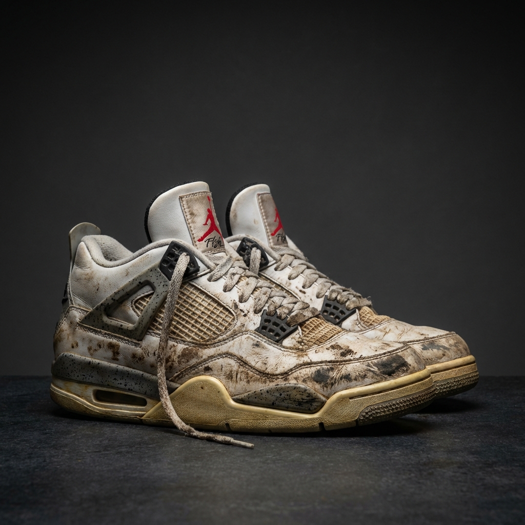 Jordan 4 antes de limpieza